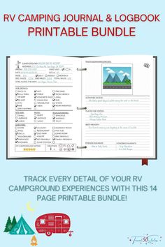 the rv camping journal and logbook printable bundle