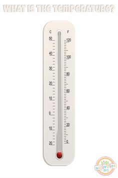 a thermometer that says, what is the temperature? with an image of a thermometer