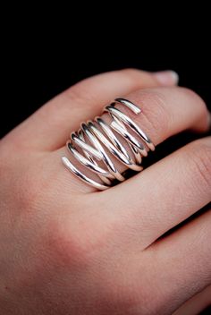 This item is made to order and will ship after 7-10 business days. That time does not include holidays, weekends or shipping time! This is a gorgeous, trend-setting ring made of pure, half round (D shaped) sterling silver metal. This ring is actually made of three individual rings that you stack on top of each other to create the illusion of one single extra wide ring! I got the idea for this listing the other night when I stacked three of my popular Going in Circles rings on top of each other. Silver Stackable Rings With Polished Finish, Modern Twist Sterling Silver Open Ring Jewelry, Silver Bypass Ring With Modern Twist, Modern Twist Open Ring In Sterling Silver, Sterling Silver Jewelry With Ring Detail, Modern Twist, Sterling Silver Jewelry With Modern Twist, Modern Twist Sterling Silver Jewelry With Ring Detail, Silver Stackable Midi Rings With A Modern Twist, Silver Jewelry Open Ring With A Modern Twist