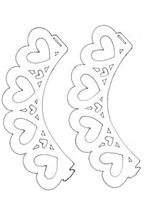 a drawing of two hearts with numbers on them