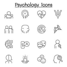 the outline icons are used to describe different types of people's emotions and feelings