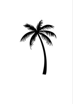 a black and white silhouette of a palm tree