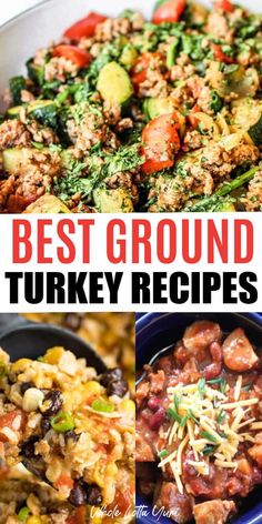 the best ground turkey recipes are in this collage