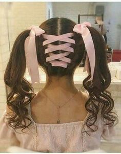 Pink Bows, The Mirror, Her Hair, Long Hair, Ribbon, Hairstyles, Mirror, Hair, Pink