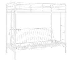 DHP Twin over Futon Metal Bunk Bed Twin Futon, Attic Bed, Futon Bunk Bed, Triple Bunk Beds, Futon Decor, White Bunk Beds, Metal Bunk Bed, Convertible Couch, Futon Frame