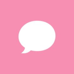 a white speech bubble on a pink background