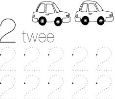 two cars are driving in the same direction coloring pages for kids to color and practice numbers