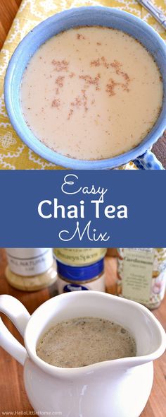 easy chai tea mix in a white bowl