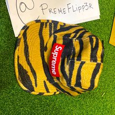 Tiger Stripe Wool Camp Cap Excellent Condition 9/10 No Fur Missing No Tears Extra Fine Wool Supreme Wool Hat, Supreme Accessories, Clothing Pieces, Tiger Stripes, Adjustable Hat, 9 And 10, Black Red, Accessories Hats, Black And Red