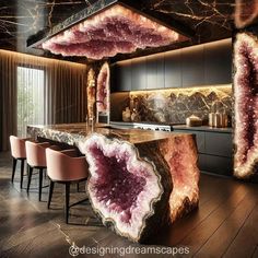 Luxury Mineral Crystal Kitchen Islands: A Stunning Fusion of Functionality and Artistry Cooking Art, Minerals Crystals, Kitchen Island, Kitchen Design, Crystals, Design