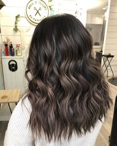 Balayage Black To Brown, Mocha Swirl Brunette, Dark Deminsional Hair, Brunette Cool Tones, Darkish Brown Hair, Brunette Fall Hair Color, Brunette Balayage Hair Short, Brunette Hair With Lowlights, Neutral Brown Hair Color