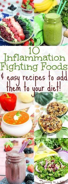 The 10 BEST Inflammation Fighting Foods & Easy Recipes to Add Them to Your Diet! Healthy and tasty things to eat for the inflammation diet recipe foods. Great for health problems like immune system issues, autoimmune disease or just general health. Will help anyone have a life with anti - inflammation! / Running in a Skirt Fedtforbrændende Mad, Inflammation Diet Recipes, Inflammation Foods, Anti Inflammation Recipes, Inflammation Diet, Anti Dieting, Things To Eat, Diet Healthy