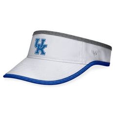 When you're a devout Kentucky Wildcats fan, you're always looking for the next accessory to pad your collection of sports gear with. This Daybreak adjustable visor is a great choice on game day or when you're planning a sunny day outing. This Top of the World visor features prominent team graphics that will make your fandom plain to see all day long. Wipe clean with a damp cloth Brand: Top of the World Adjustable hook and loop fastener strap Imported Embroidered graphics Officially licensed Curv Cloth Brand, Kentucky Wildcats, Top Of The World, Sports Gear, Sunny Day, Wild Cats, First World, Game Day, Sunny Days