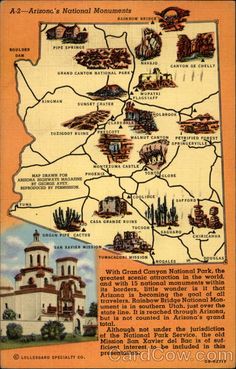 a map of arizona showing the towns and attractions