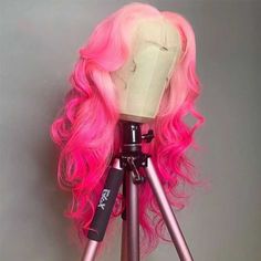 Barbie Pink Hair, Baddie Wigs, Rose Pink Hair, Barbie Hairstyle, Light Pink Hair, Hair Vector, Lace Fronts, Ombre Pink, Pink Wig