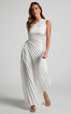 Kitsune Midi Dress - One Shoulder Cut Out Dress in White | Showpo USA Cut Out Dress, Shoulder Cut, Out Dress, Dress Cuts, Dress First, Formal Dress, Formal Occasion, Dresses For Sale, Special Events