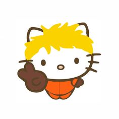 an image of hello kitty with yellow hair