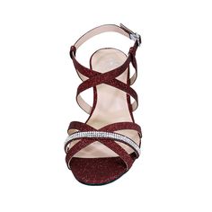 FLORAL Joanne women's extra wide width sandal is the perfect blend of classic and on-trend heeled sandals. This glittery metallic strappy sandal is embellished with gorgeous rhinestones and finished with a 2.5” wedge heel. The crisscross straps across the toe and the top of the foot will flatter your feet while keeping them securely in place with the added long term comfort of a cushioned insole for a night of dancing. Features: Extra Wide Width (E) Synthetic Rubber Sole 2.5" Mid-Heel Cushioned Wide Width Sandals, Party Heels, Strappy Wedges, Wedge Heel Sandals, Black Sandals Heels, Synthetic Rubber, Dress Sandals, Mid Heel, Heeled Sandals