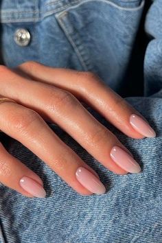 Nude Aesthetic Almond Nails Pink White Nails, Trending Nails, Nude Nail Designs, Minimal Nails, White Nail Designs, Nails 2024, Oval Nails