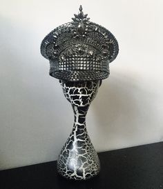 Adjustable High Crown Silver Hat, Adjustable Silver High Crown Hat, Luxury Hat With Structured Crown And Adjustable Fit, Luxury Hats With Adjustable Fit And Structured Crown, Luxury Hat With Adjustable Structured Crown, Luxury Adjustable Hat With Structured Crown, Luxury Adjustable Hat, Burning Man 2017, Military Hat