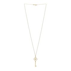 This is an authentic TIFFANY 18K Yellow Gold Knot Key Pendant Necklace. The necklace is crafted of 18 karat yellow gold and features a key motif pendant. Tiffany Necklace, Key Pendant Necklace, Tiffany Jewelry, The Necklace, Key Pendant, Knot, Gold Necklace, Yellow Gold, Pendant Necklace