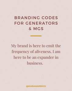 an advertisement with the words branding code for generators and mcs