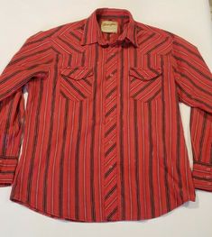 Wrangler Snap Shirt long sleeve Men Size Large red with silver thread. Western Style Red Long Sleeve Tops, Red Western Long Sleeve Tops, Red Long Sleeve Western Top, Long Sleeve Men, Sleeve Men, Shirt Long Sleeve, Red Leather Jacket, Long Sleeve Shirts, Leather Jacket