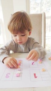 a little boy that is sitting at a table