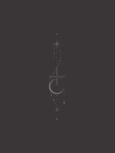 the letter s is written in silver on a black background with stars and crescents