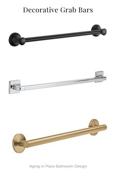 three different types of decorative grab bars