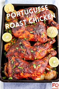 the cover of portuguese roast chicken