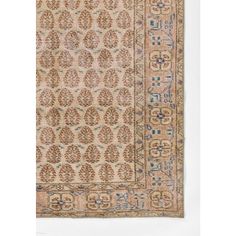 an antique persian rug with blue and beige designs on the border, in two different colors