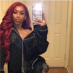 Mink Brazilian Free Part Body Wave Front Wig Human Hair | VSHOW HAIR Human Hair Crochet, Crochet Wig, Dark Red Hair, Hair Body Wave, Eva Marie, Wave Wig, Red Wigs, Burgundy Hair, Colored Wigs