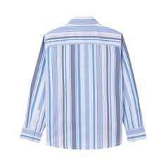 Mayoral Nukutavake Blue shirt with multi vertical stripes. Ideal for sunny days and a smart casual occasion, this long-sleeved shirt is made in lightweight, breathable cotton. 100% cotton. Blue Vertical Stripes Button-up Shirt, Spring Striped Long Sleeve Dress Shirt, Blue Long Sleeve Shirt With Contrast Stripes, Long Sleeve Pinstripe Dress Shirt For Spring, Pinstripe Long Sleeve Dress Shirt For Spring, Blue Long Sleeve Dress Shirt With Striped Collar, Blue Striped Long Sleeve Top, Blue Horizontal Stripe Long Sleeve Top, Casual Pinstripe Long Sleeve Dress Shirt