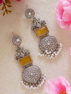 Ambi Design, Pakistani Jewellery, Jewelry Casual, Jewellery Wedding, Wedding Function, Silver Design, Ethnic Earrings