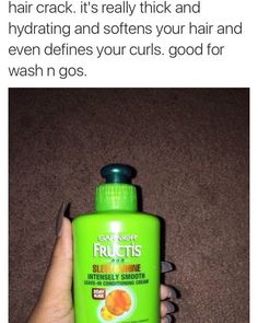 Ive used this before and I love it Curly Hair Hacks, Best Curly Hair Products, Curly Hair Products, Garnier Fructis, Pelo Afro, Glow Skin, Natural Hair Tips, Natural Hair Journey, Curly Hair Care