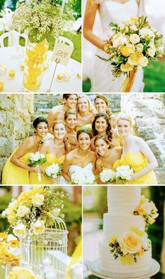 yellow and white wedding color palettes for the bride's bouquet, bridal