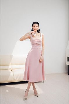 Evelyn A-line Strappy Cotton Midi Dress | MEAN BLVD Feminine A-line Dress For Formal Occasions, Feminine A-line Cocktail Dress, Feminine A-line Cocktail Maxi Dress, Chic Pink Midi Dress For Evening, Feminine A-line Sleeveless Dress For Wedding, Pink Sleeveless Dress For Bridesmaid, Formal A-line Maxi Dress With Feminine Style, Formal Feminine A-line Tea Length Dress, Feminine Midi-length Sleeveless Dress For Formal Occasions