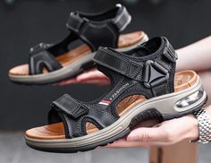 Cooler Men's Beach Sandals | Ultrasellershoes.com – Ultra Seller Shoes Rome Beach, Mens Sandals Beach, Soft Sandals, Men Sandals, Men's Sandals, Men Beach, Men Summer, Leather Shoes Men, Comfortable Sandals