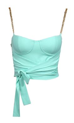 Dreams Come True Chain Spaghetti Strap Bustier Sweetheart Pastel Tie F – Indie XO Pastel Top, Bow Crop Tops, Mint Green Tops, Princess Bridal Gown, Most Beautiful Wedding Dresses, Most Beautiful Wedding, Fashion Collage, Clear Heels, Black Mini Skirt