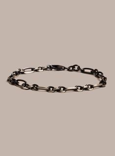 925 Sterling Silver and Black Titanium Chain Bracelet for Men Bracelets WE ARE ALL SMITH: Men's Jewelry & Clothing.