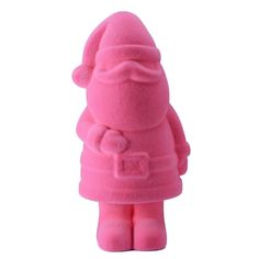 a pink toy with a santa clause on it