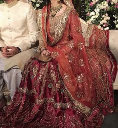 Red Baraat Outfit, Red Nikkah Dress, Baraat Dress Pakistani Bridal Wear, Bridal Gharara, Walima Dresses, Tissue Dupatta, Pakistani Bridal Couture, Wedding Guest Outfit Ideas, Nikah Dress