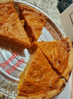 a pie sitting on top of a metal pan