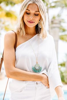 shop the mint, boutique clothing for women, trendy online boutique White One Shoulder Top, Blouse Casual Fashion, Cute Spring Outfits, Mint Julep Boutique, One Shoulder Top, Casual Work Outfits, Faux Leather Pants, One Shoulder Tops, Solid Tops