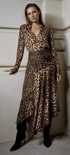 Leopard Fashion, Animal Print Fashion, Tres Chic, Dream Wardrobe, Long Dress, Leopard Print, Wrap Dress, Animal Print, Style Inspiration