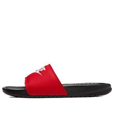 Nike Benassi JDI Slide 'Black University Red' Black/White/University Red 343880-026 Nike University Red Round Toe Skate Shoes, Nike University Red Sports Shorts, Nike University Red Low-top Skate Shoes, Sandals Nike, Nike Benassi Slides, Nike Slip-resistant Synthetic Slides, Nike Benassi, Nike Slides, Slides Slippers