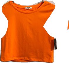 Sporty Orange Summer Top, Trendy Orange Crop Top, Sporty Orange Top For Spring, Cropped Tee Shirt, White Coral, Cropped Tee, Neon Orange, Striped Tee, Crop Tee