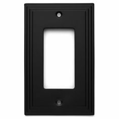 a black light switch plate on a white background with an empty space in the middle