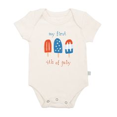 Organic Baby Onesie - Popsicles | 100% Soft Cotton | – Finn + Emma Gender Neutral Style, Organic Clothes, Diy Shirts, July Baby, Baby Layette, Summer Baby Clothes, 4th Of July Outfits, Organic Cotton Baby, Baby Nursery Decor